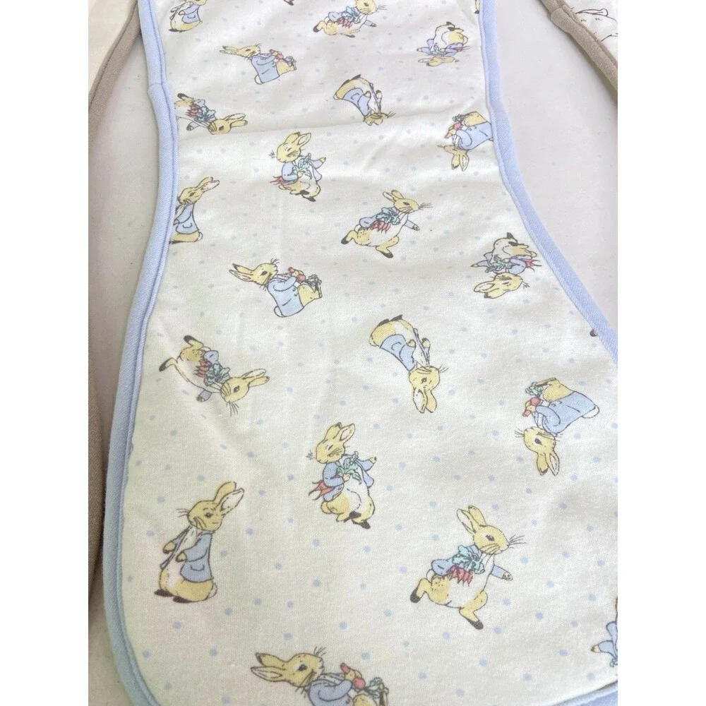 Peter Rabbit Bunny Burp Cloths Drool Bibs 3 Pack Infant Baby NEW